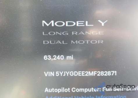 2021 Tesla Model Y Long Range Dual Motor All-Wheel Drive из США, поврежденный, VIN 5YJYGDEE2MF282871